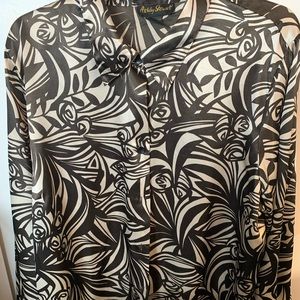 Ashley Stewart blouse with extra long sleeves. Feels like satin.